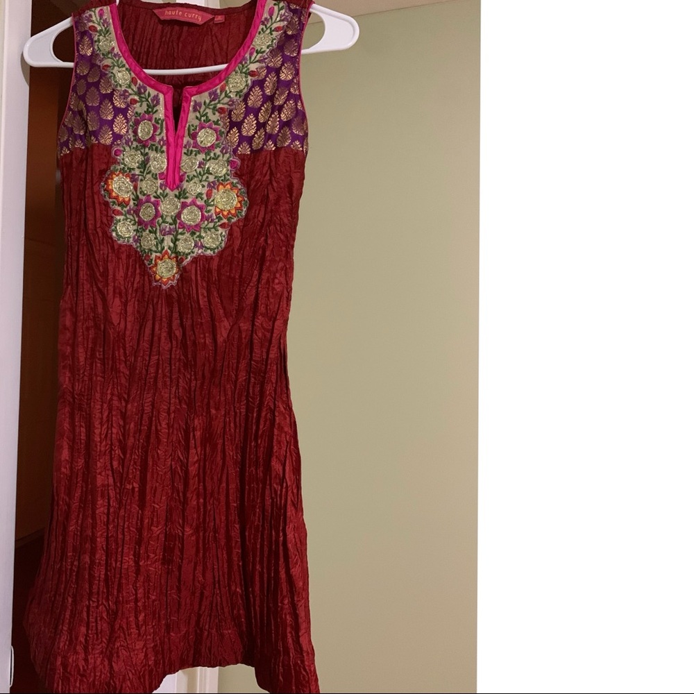 Maroon dress with work